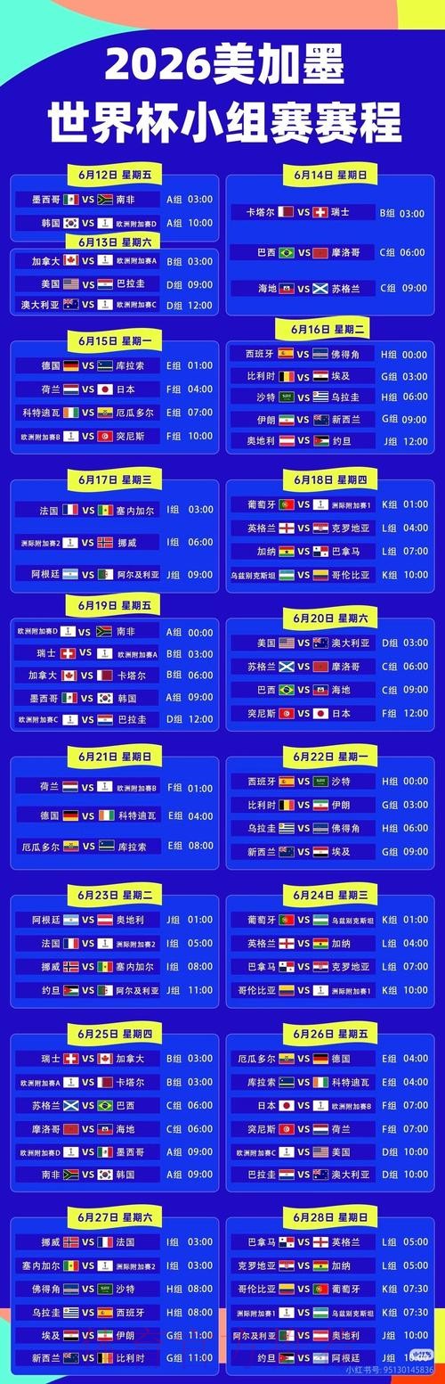2026世界杯直播详细安排最新时间表在哪里看 2026世界杯直播详细安排最新时间表在哪里看
